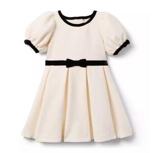 Janie and Jack Cream Dress with Black Trim